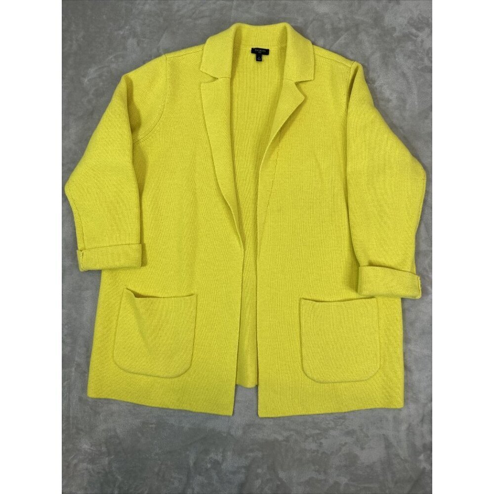 Women’s Talbots Cardigan Sweater Yellow Wool Blend Plus Size X